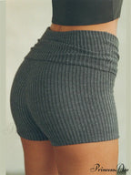 Textured Knit Tall Waist Short