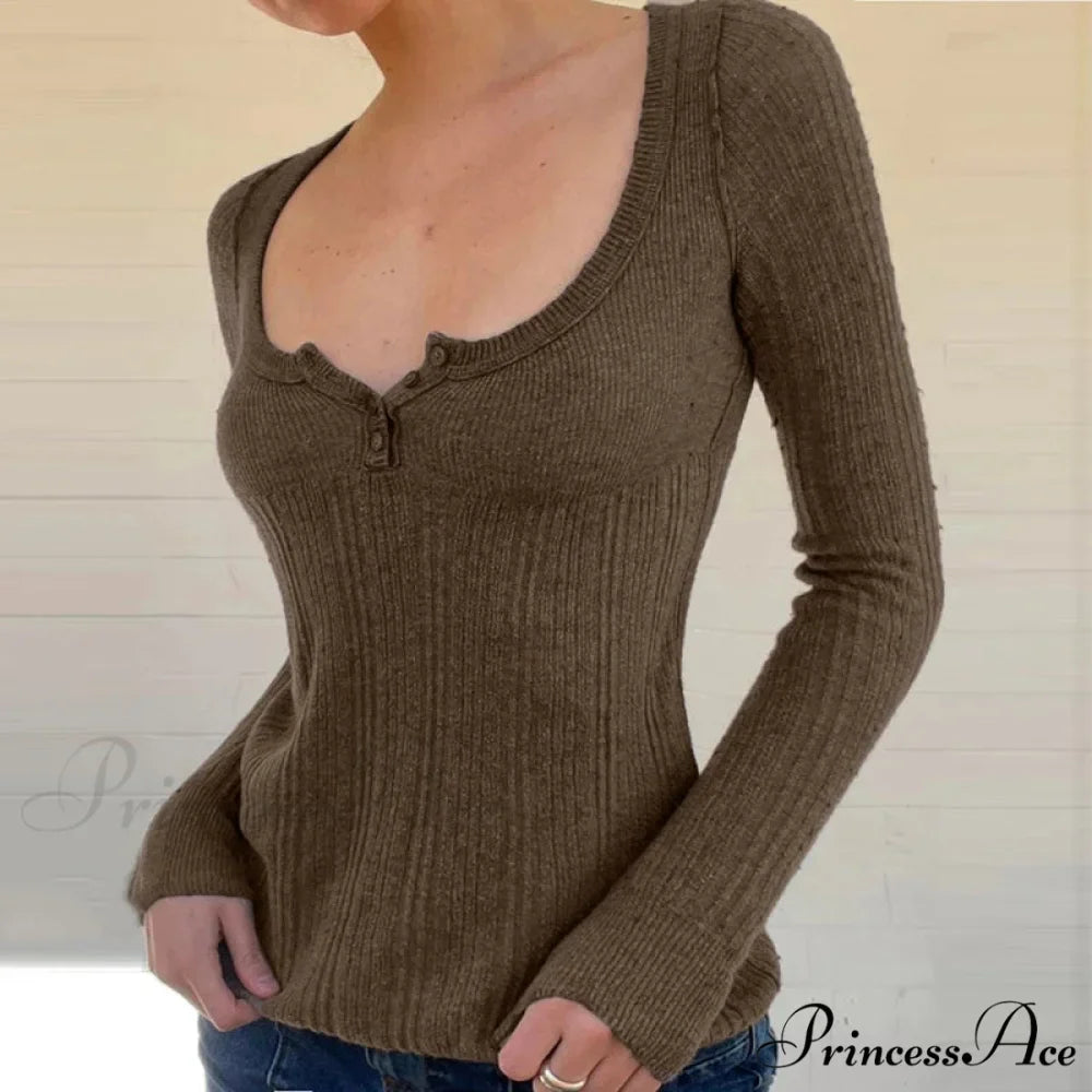 Textured Knit Trim Fit Button Front Extended Sleeve Sweater Women