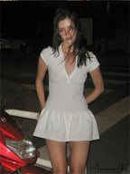 Textured Knitted High-Rise Short Dress