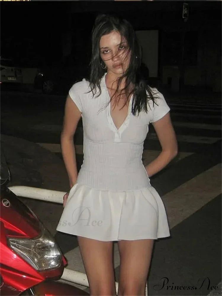 Textured Knitted High-Rise Short Dress