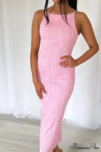 Textured Pack Hip Cami Dress with Pleated Detail