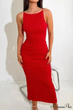 Textured Pack Hip Cami Dress with Pleated Detail