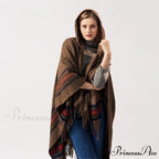Thick Jacquard Faux Cashmere Stylish Elegant Long Warm Hooded Scarf