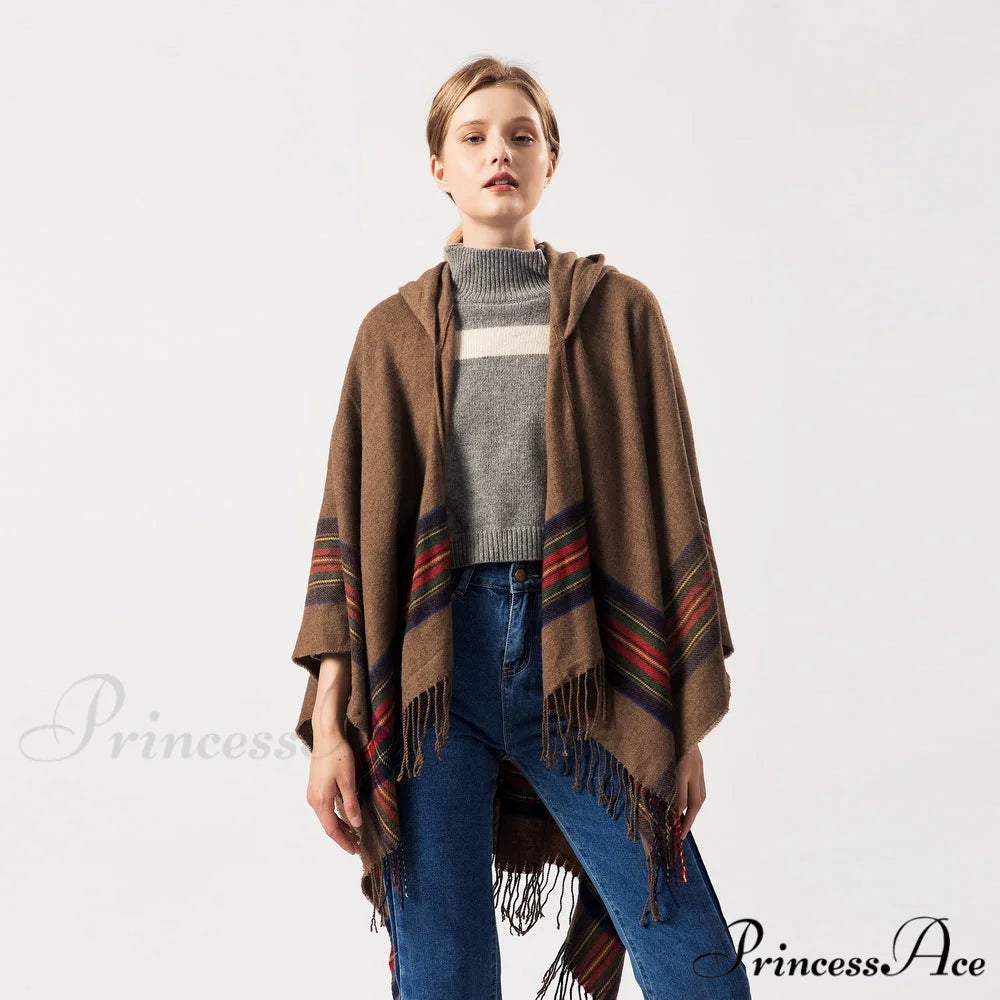 Thick Jacquard Faux Cashmere Stylish Elegant Long Warm Hooded Scarf