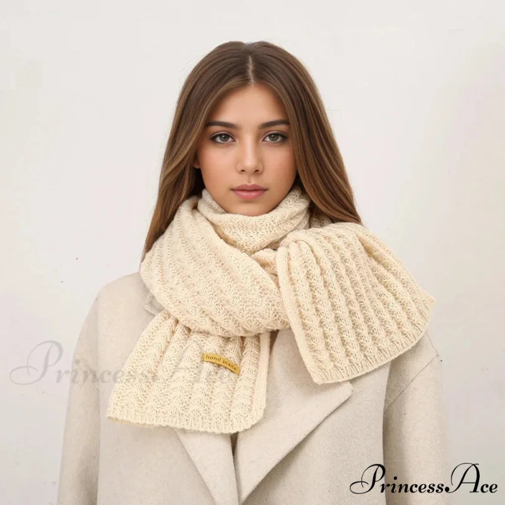Thick Knitted Cashmere Lady Korean Style Winter Scarf