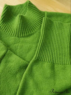 Thick Warm Oversized Casual Autumn Winter Knitted Green Christmas Sweater