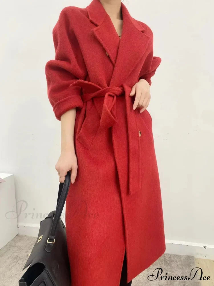 Thickened Wool Medium Length Coat