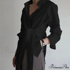 Thin Button Gathered Lace-Up Blouse