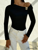 Thin Extended Sleeve Seductive Spice High Fashion Blouse Women