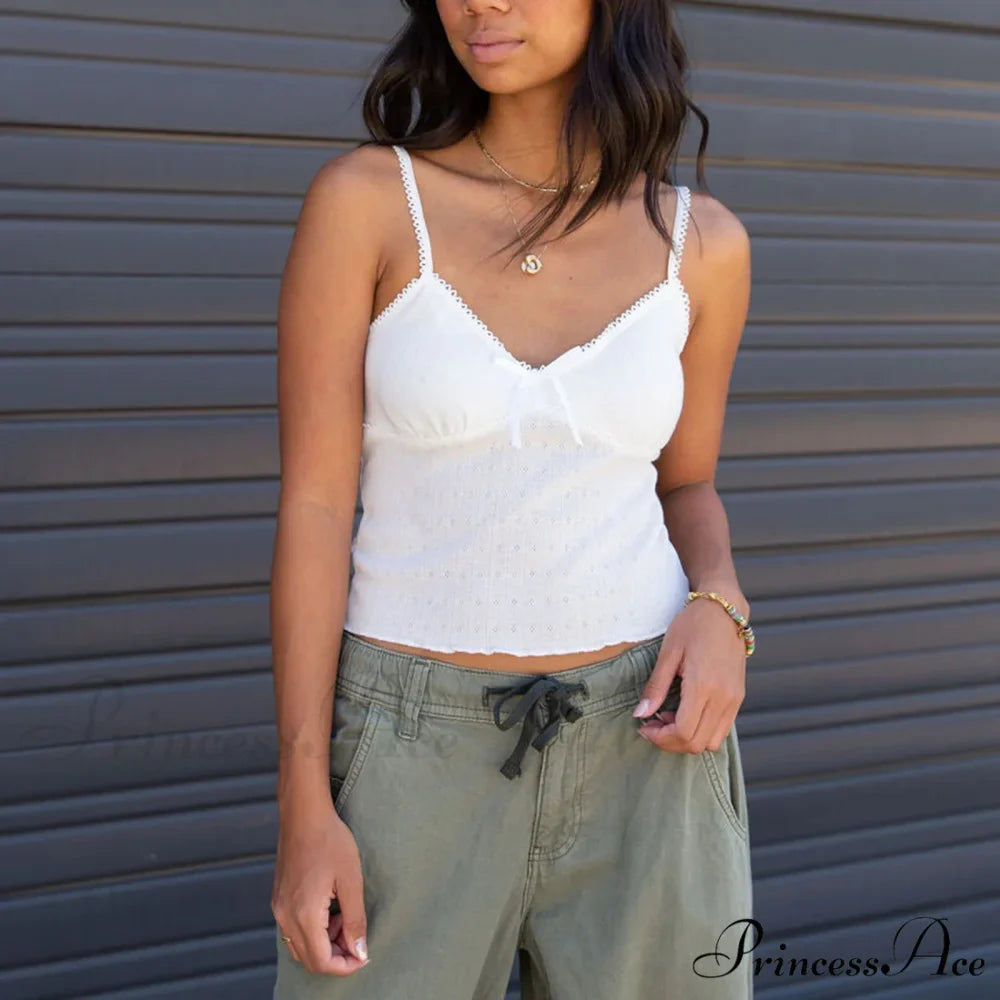 Thin Lace V-Neck Crop Top