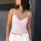 Thin Lace V-Neck Crop Top