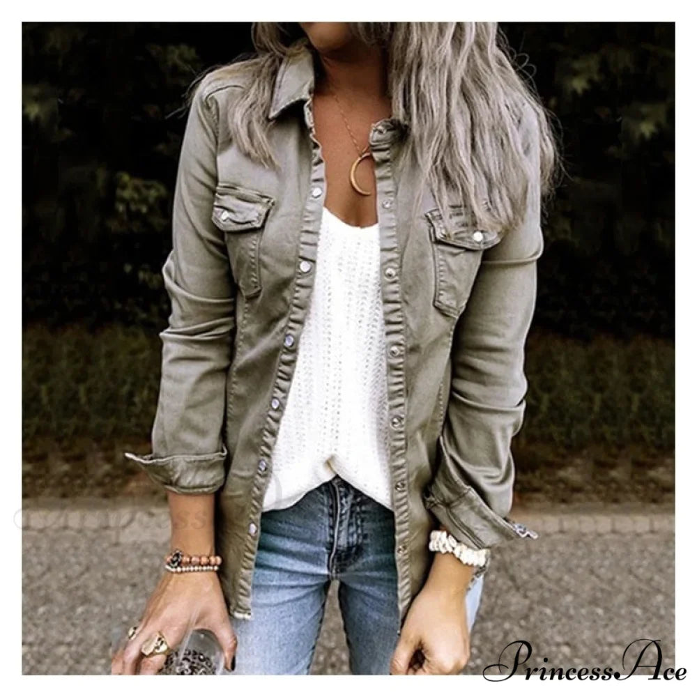 Thin Solid Denim Jacket