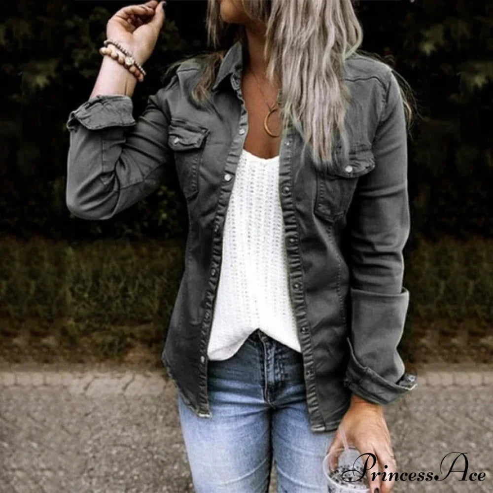 Thin Solid Denim Jacket