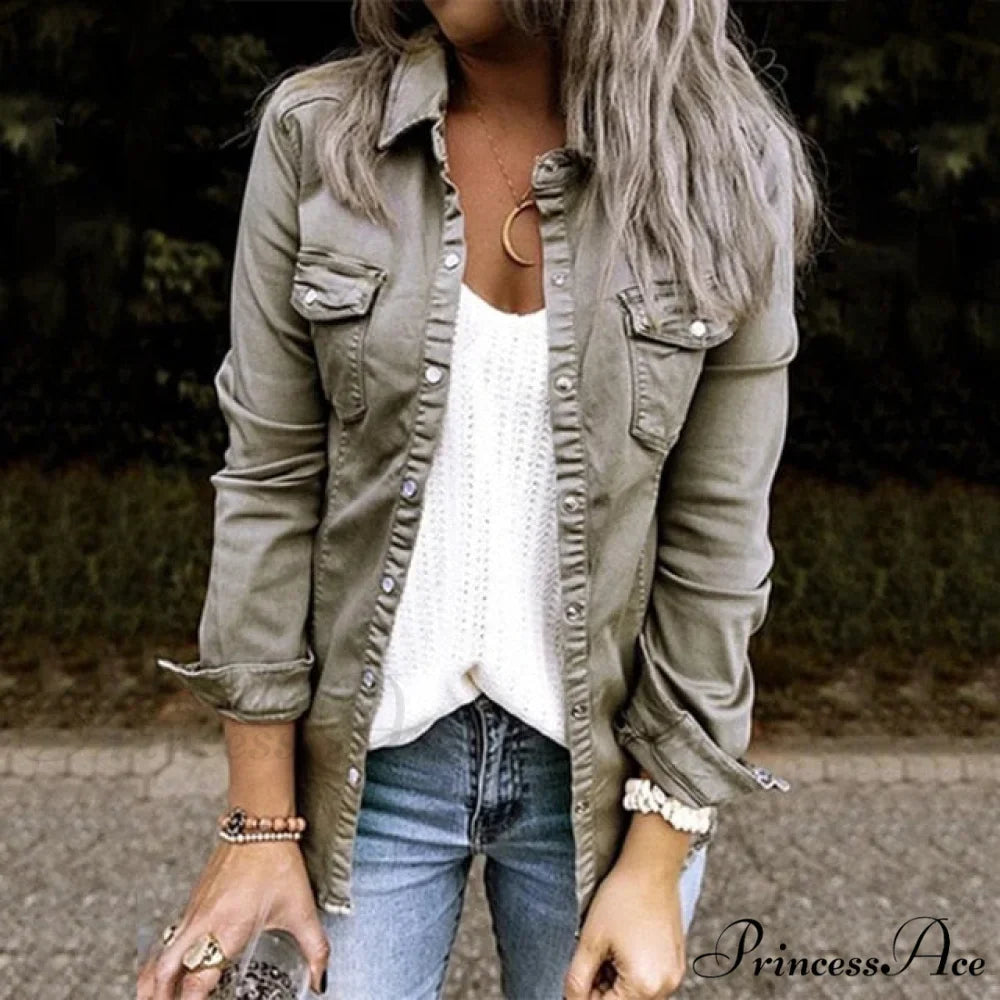 Thin Solid Denim Jacket
