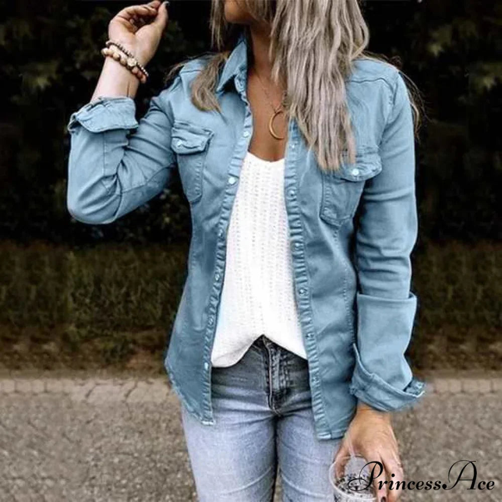 Thin Solid Denim Jacket