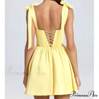 Thin Strap Lace-Up Mini Dress