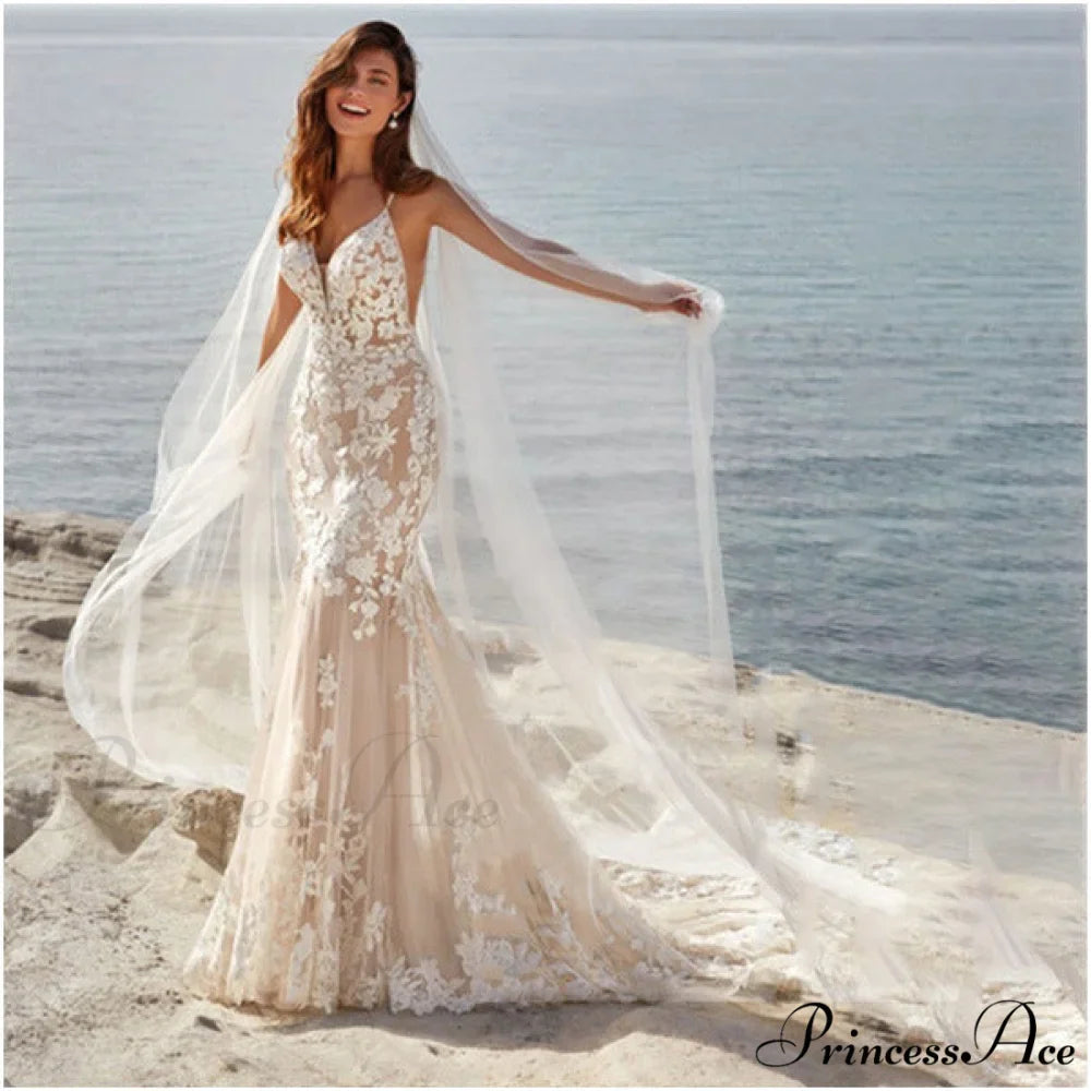 Thin Strap Sophisticated Wedding Gown