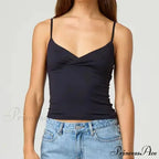 Thin Strap V-Neck Midriff Top
