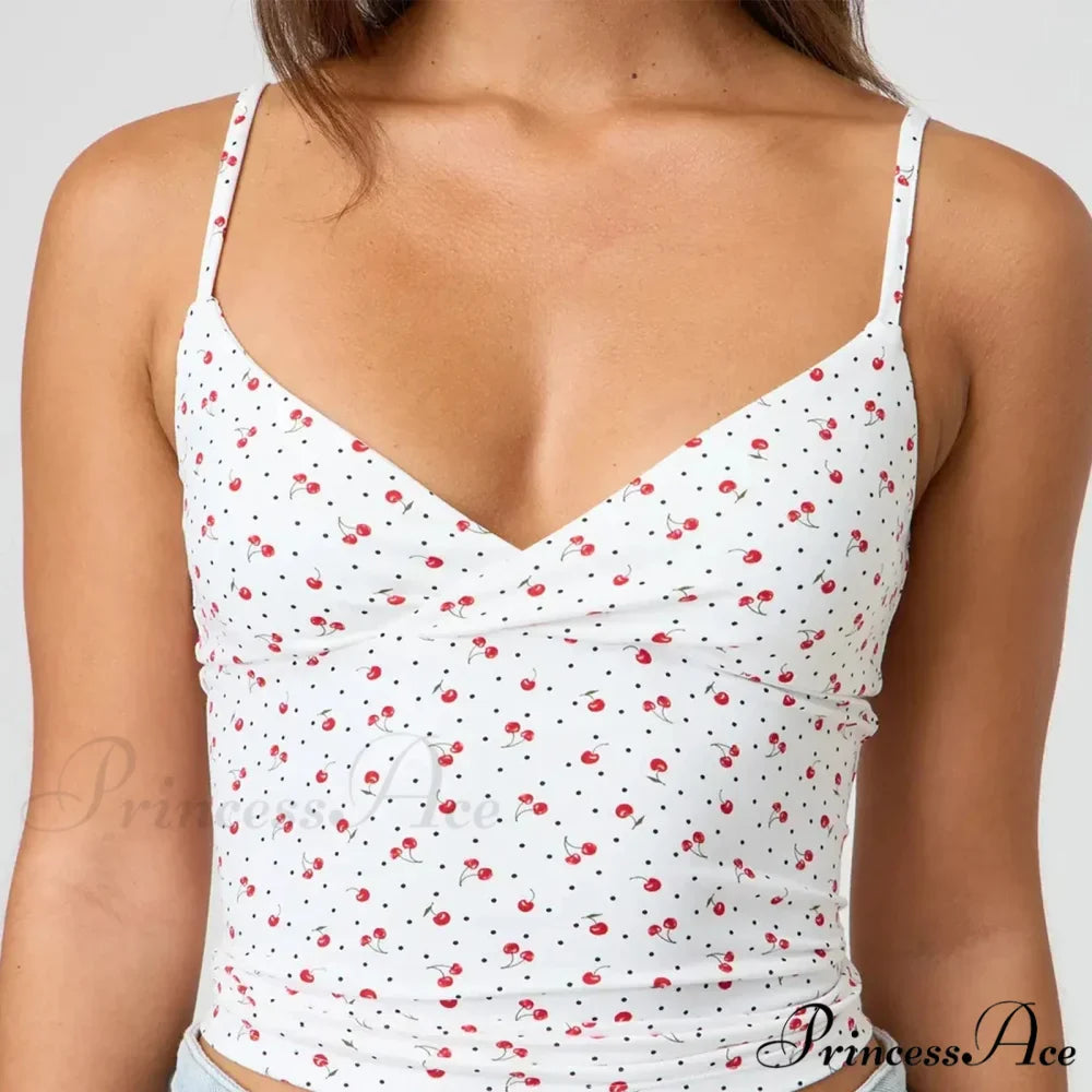 Thin Strap V-Neck Midriff Top