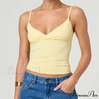 Thin Strap V-Neck Midriff Top