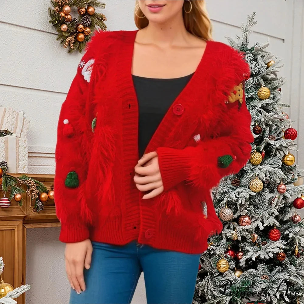 Three Decoration Lace Detail Cardigan