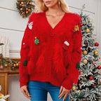 Three Decoration Lace Detail Cardigan