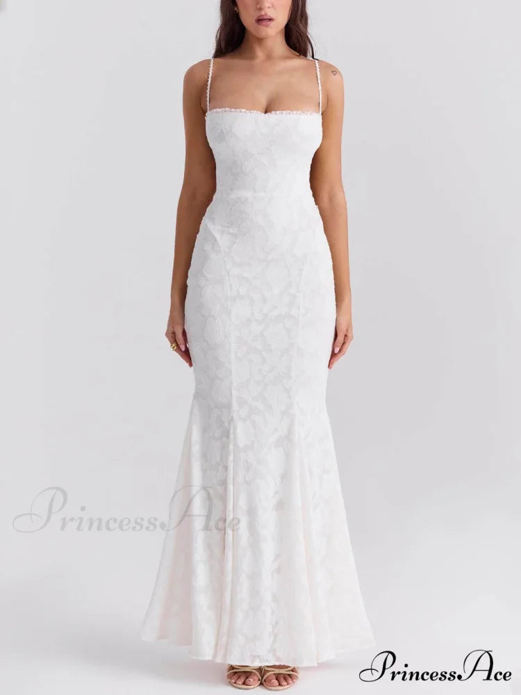 Three-Dimensional Burnt Stylish Fishtail Maxi Dress