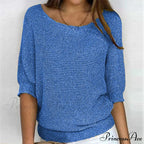 Three - Quarter Sleeve Sophisticated Violet Sweater