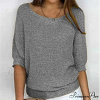 Three - Quarter Sleeve Sophisticated Violet Sweater