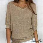 Three - Quarter Sleeve Sophisticated Violet Sweater