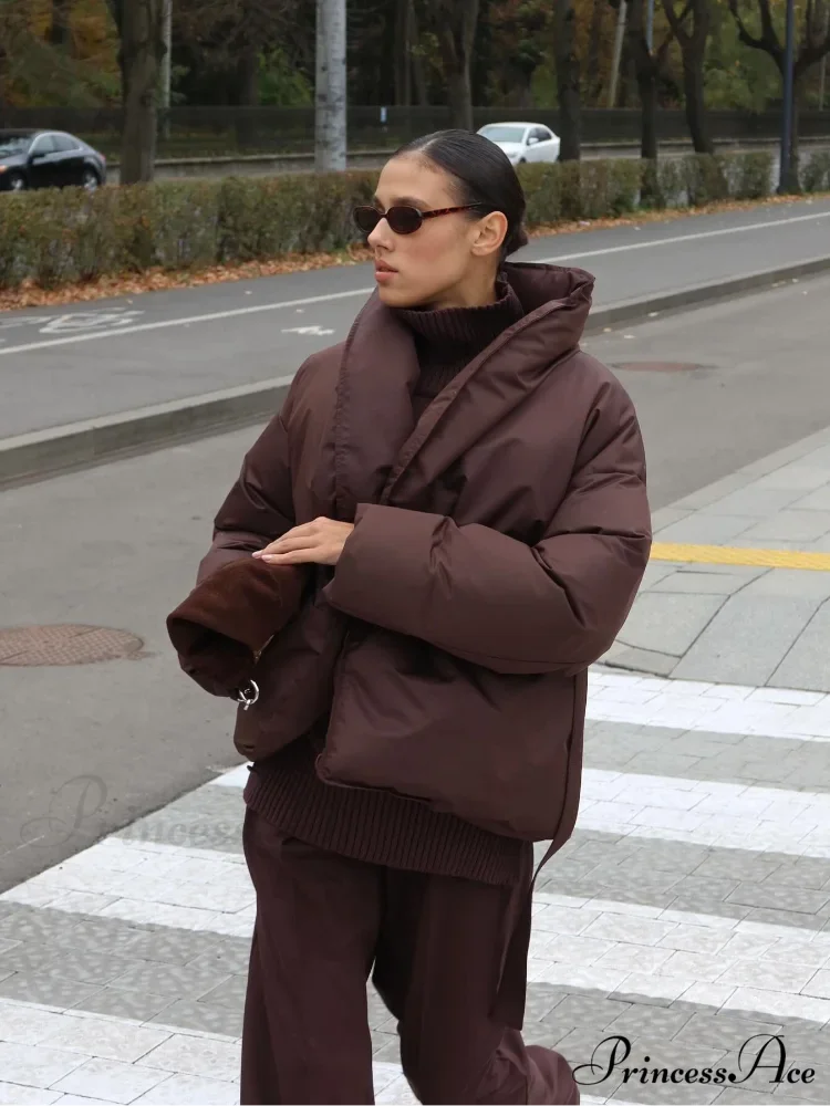 Tie-Belt Padded Cotton Coat