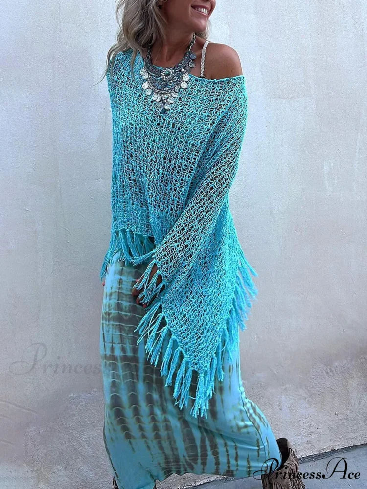 Tie-Dye Elastic Stylish Waist Maxi Skirt