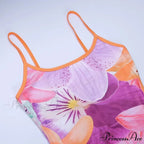 Tie-dye Print Suspender Backless Sling Long SlimBodayxon Beach Holiday Floral Dress