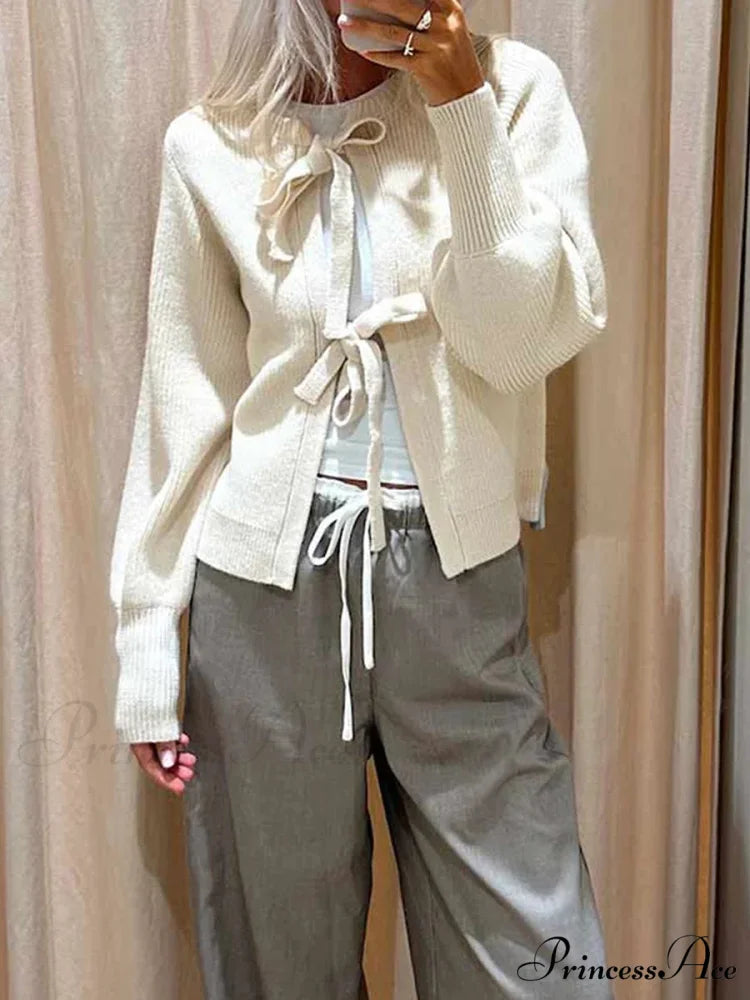 Tie Front Knit Autumn Cardigan
