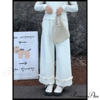 Tie Lace Corduroy Broad Leg Trousers