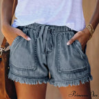 Tie Tassel Hem Jeans Short