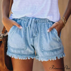 Tie Tassel Hem Jeans Short
