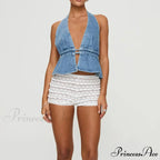 Tie-Up Denim Crop Top