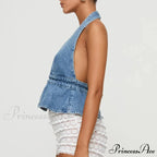 Tie-Up Denim Crop Top