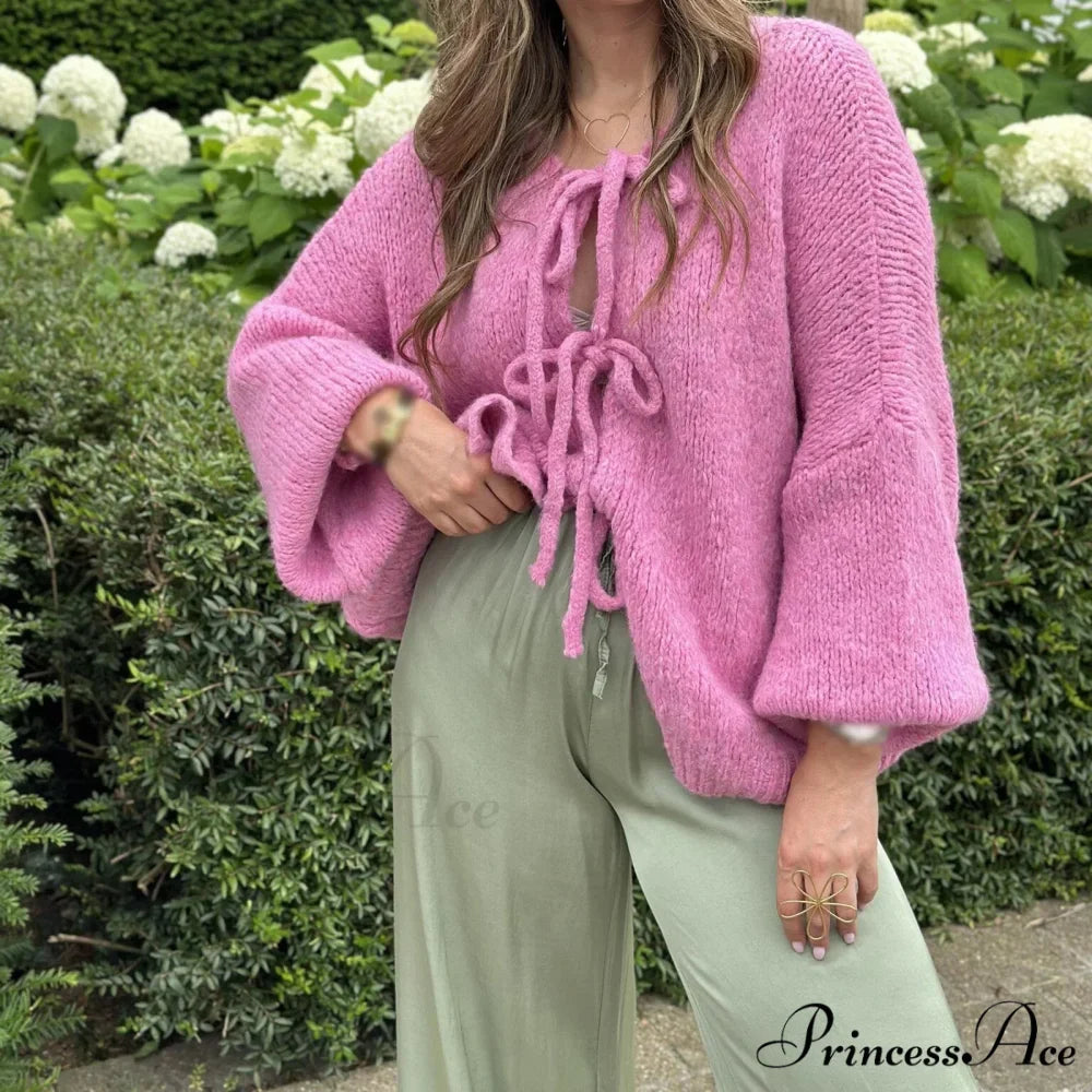 Tie-Up Empty Out Patchwork Cardigan