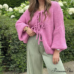 Tie-Up Empty Out Patchwork Cardigan