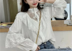 Tie Up Frilled Cute Baggy Spring Blouse