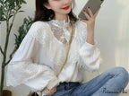 Tie Up Frilled Cute Baggy Spring Blouse