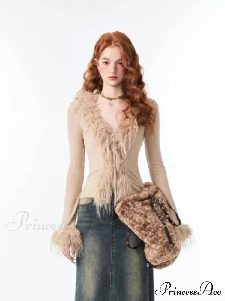 Tie Up Soft V-neck Cardigan