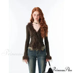 Tie Up Soft V-neck Cardigan