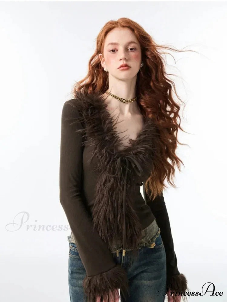 Tie Up Soft V-neck Cardigan