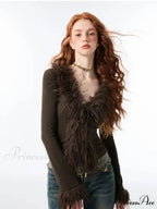 Tie Up Soft V-neck Cardigan