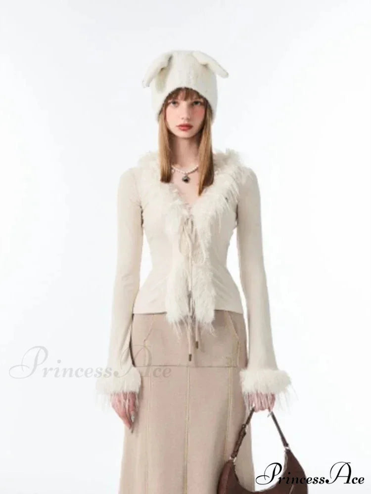 Tie Up Soft V-neck Cardigan