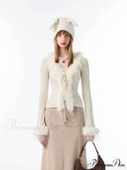 Tie Up Soft V-neck Cardigan