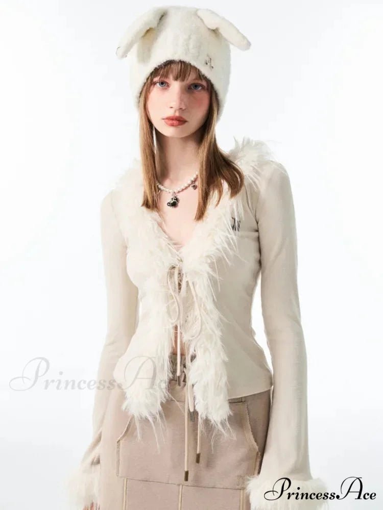 Tie Up Soft V-neck Cardigan